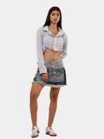 Levi’s Denim Skirt | Distressed Double Jean Design - Image 2