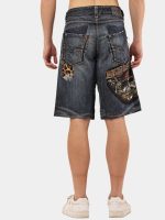 Patch & Distressed Reworked Denim Jorts - Image 5