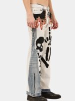 Denim Pants – Skull Embroidered Patchwork - Image 15