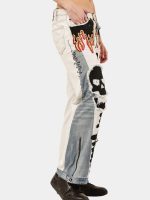 Denim Pants – Skull Embroidered Patchwork - Image 10