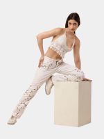 Floral Embroidered White Denim Pants - Image 3