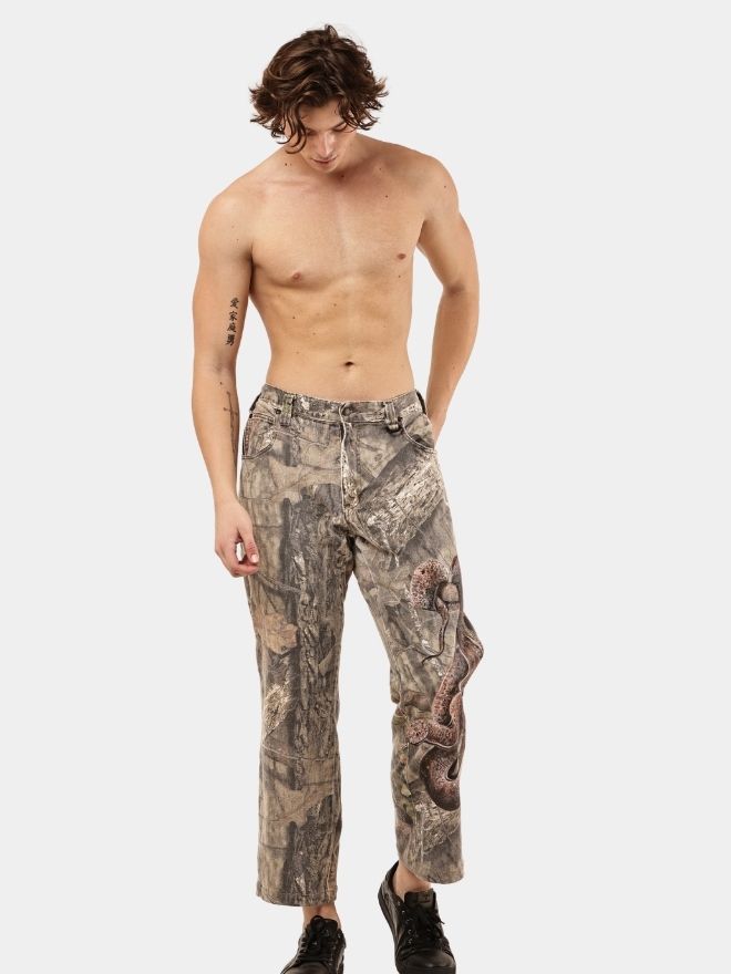 105 Realtree Camo Pants – Hand-Painted Snake Artwork