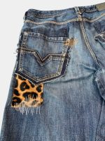 Patch & Distressed Reworked Denim Jorts - Image 18