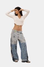 Pants with Leopard Panel Detail | Statement Wear - Image 7