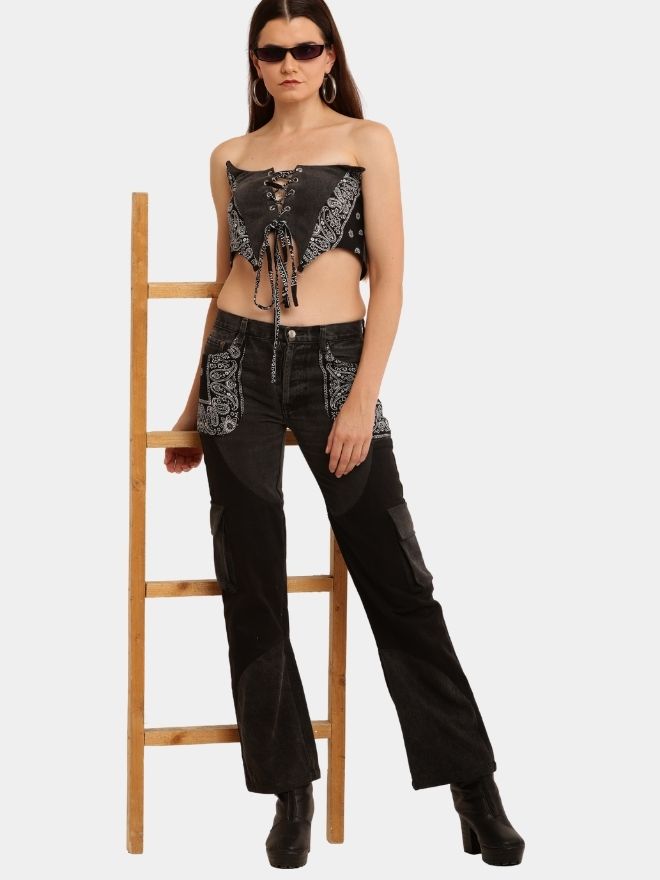 13 Reworked Bandana & Vintage Black Denim - Image 1