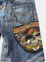 Patch & Distressed Reworked Denim Jorts - Image 16