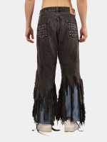 Levi’s Distressed Strip Hem Jeans – Layered Blue Detail - Image 4
