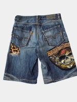 Patch & Distressed Reworked Denim Jorts - Image 6