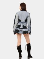 Co-Ord Set – Patchwork Jacket & Pleated Mini Skirt - Image 6