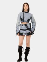 Co-Ord Set – Patchwork Jacket & Pleated Mini Skirt - Image 4
