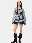 Co-Ord Set – Patchwork Jacket & Pleated Mini Skirt