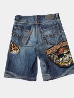 Patch & Distressed Reworked Denim Jorts - Image 4