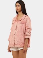Denim Jacket with Cyberglism Back Print & Hand Cudana Work - Image 4