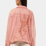 Denim Jacket with Cyberglism Back Print & Hand Cudana Work