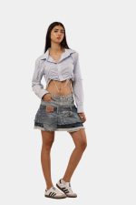 Levi’s Denim Skirt | Distressed Double Jean Design