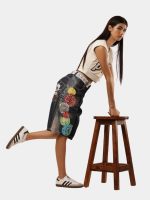 Japanese  Embroidered Jorts - Image 2