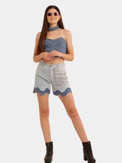 Blue Tonal Reworked Denim Co-Ord Set