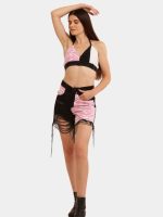 Pink Zebra Reworked Denim Summer Set