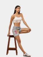 Levi’s Shorts with Hand-Embroidered & Bandana Patch - Image 2