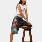 Japanese  Embroidered Jorts