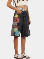 Japanese  Embroidered Jorts - Image 6