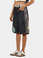 Japanese  Embroidered Jorts - Image 5