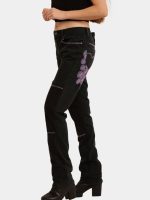 BLACK HAND EMBROIDERED JEANS - Image 6