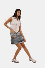 Levi’s Denim Skirt | Distressed Double Jean Design - Image 4