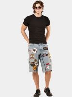 Crazy Patchwork Denim Jorts - Image 15