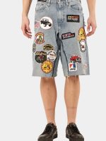 Crazy Patchwork Denim Jorts