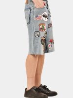 Crazy Patchwork Denim Jorts - Image 10
