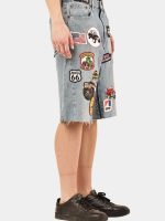 Crazy Patchwork Denim Jorts - Image 9