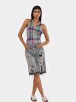 Japanese Denim Embroidered Jorts - Image 7