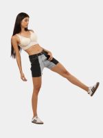 Two-Tone Denim Shorts - Image 7
