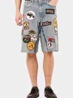 Crazy Patchwork Denim Jorts - Image 6