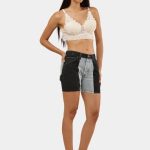 Two-Tone Denim Shorts