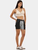 Two-Tone Denim Shorts