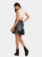 Real Tree Pleated Denim Skirt - Image 2