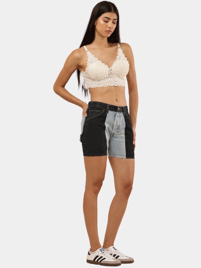 40 Two-Tone Denim Shorts - Image 1
