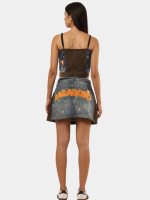Upcycled Star Patch Denim Corset Top - Image 4