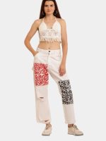 White Typo Carpenter Pant – Screen Print Denim - Image 8