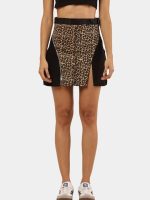 Denim & Canvas Skirt with Leopard Print - Image 4