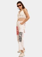 White Typo Carpenter Pant – Screen Print Denim - Image 4