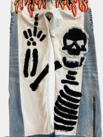 Denim Pants – Skull Embroidered Patchwork - Image 24