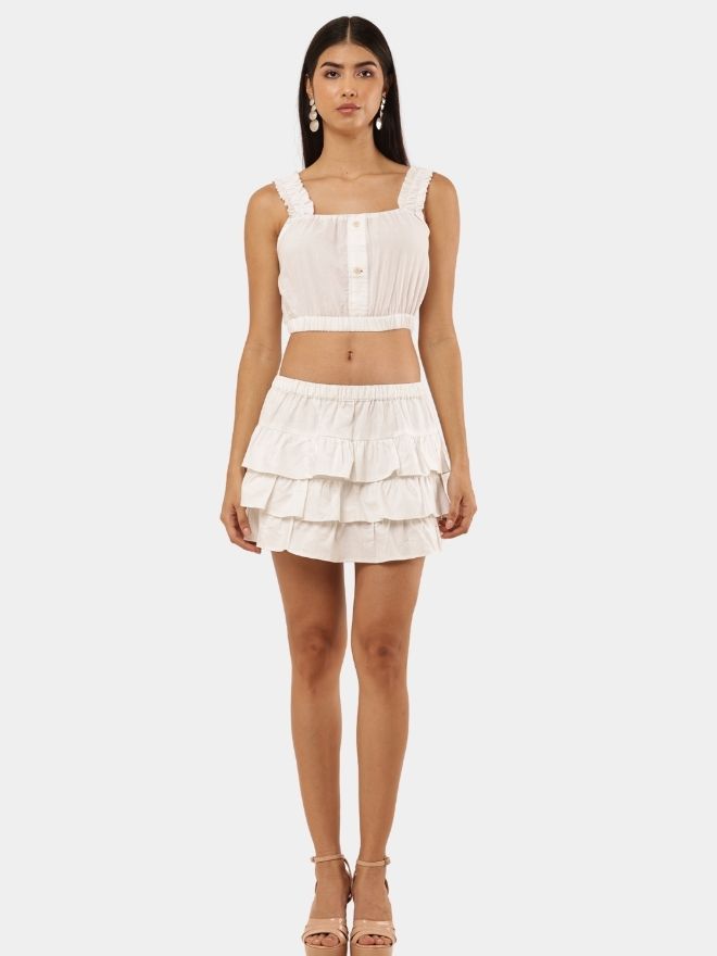 55 Pure White Recycled Vintage Co-Ord Set - Image 1