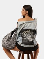 Denim Jacket with Medusa Hand Paint - Image 3
