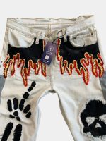 Denim Pants – Skull Embroidered Patchwork - Image 22