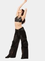 Denim Jeans with Circular Pockets & Cybersigilism Print - Image 6