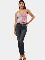 Two-Tone Halter Neck Patchwork Top - Image 7