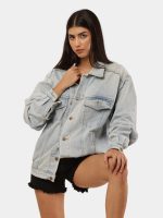 Denim Jacket with Medusa Hand Paint - Image 9